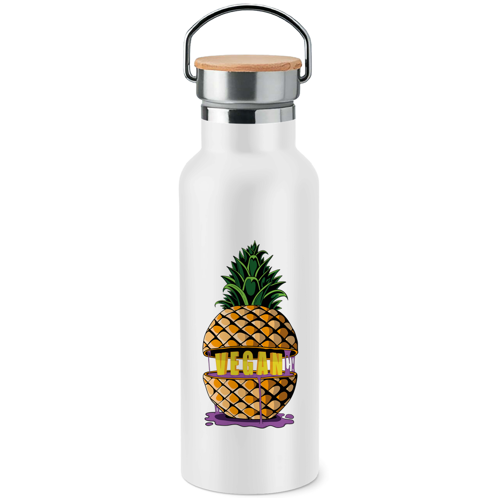VEGANANAS | EDELSTAHL-TRINKFLASCHE MIT BAMBUSDECKEL