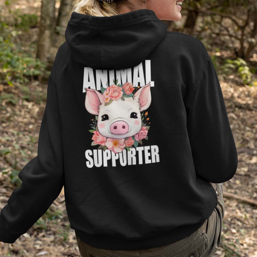 ANIMAL SUPPORTER | DAMEN PREMIUM BIO HOODIE | BACK PRINT