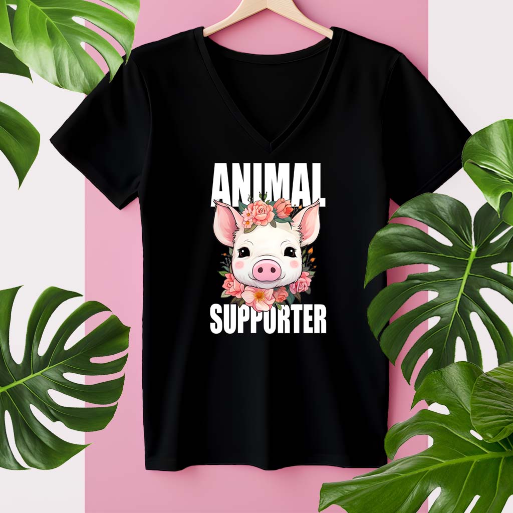 ANIMAL SUPPORTER | DAMEN PREMIUM V-NECK BIO SHIRT