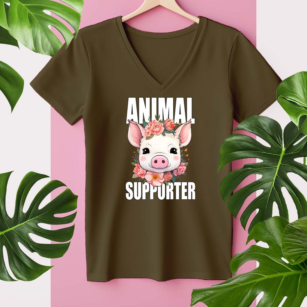 ANIMAL SUPPORTER | DAMEN PREMIUM V-NECK BIO SHIRT