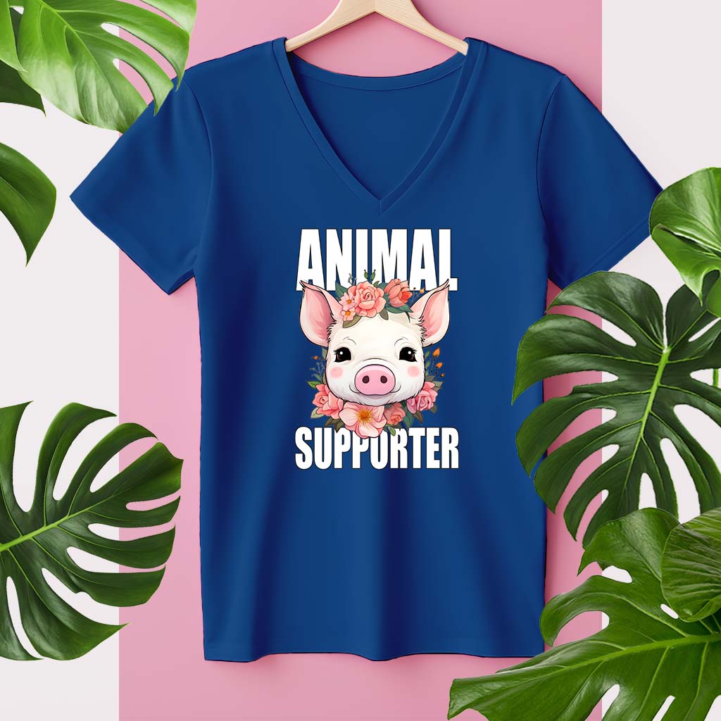 ANIMAL SUPPORTER | DAMEN PREMIUM V-NECK BIO SHIRT