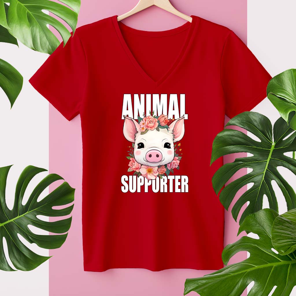 ANIMAL SUPPORTER | DAMEN PREMIUM V-NECK BIO SHIRT