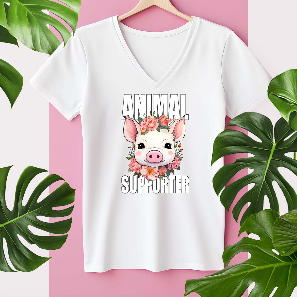 ANIMAL SUPPORTER | DAMEN PREMIUM V-NECK BIO SHIRT