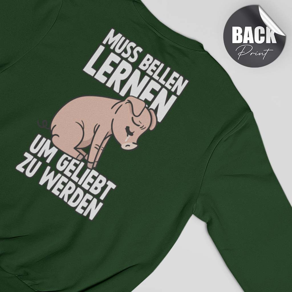 MUSS BELLEN LERNEN | HERREN PREMIUM BIO SWEATSHIRT | BACK PRINT