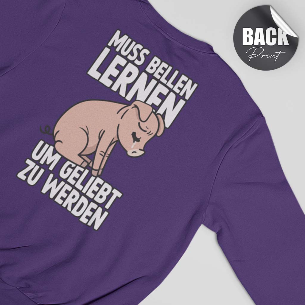 MUSS BELLEN LERNEN | HERREN PREMIUM BIO SWEATSHIRT | BACK PRINT