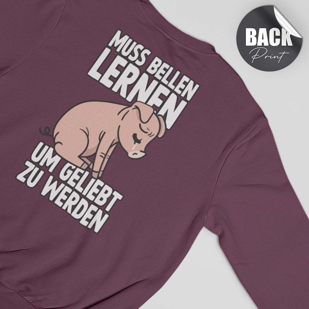 MUSS BELLEN LERNEN | HERREN PREMIUM BIO SWEATSHIRT | BACK PRINT