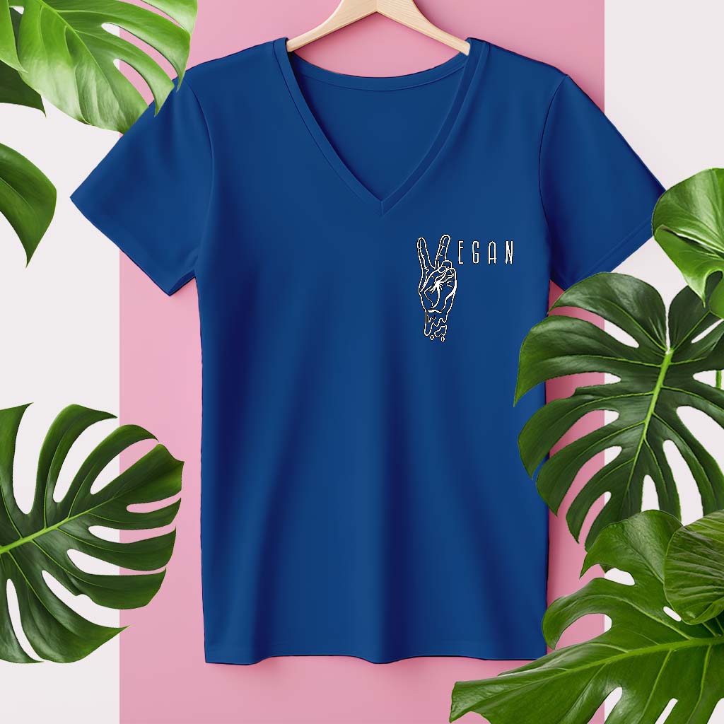 VEGAN PEACE | DAMEN PREMIUM V-NECK BIO SHIRT
