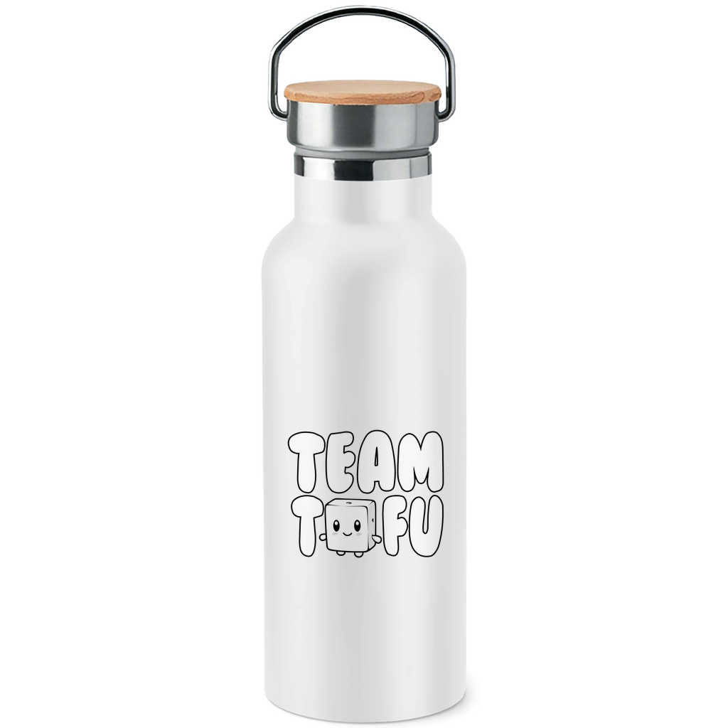 TEAM TOFU | EDELSTAHL-TRINKFLASCHE MIT BAMBUSDECKEL