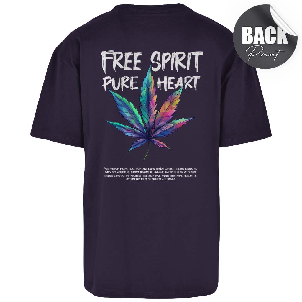 Lila Shirt mit Hanf motiv