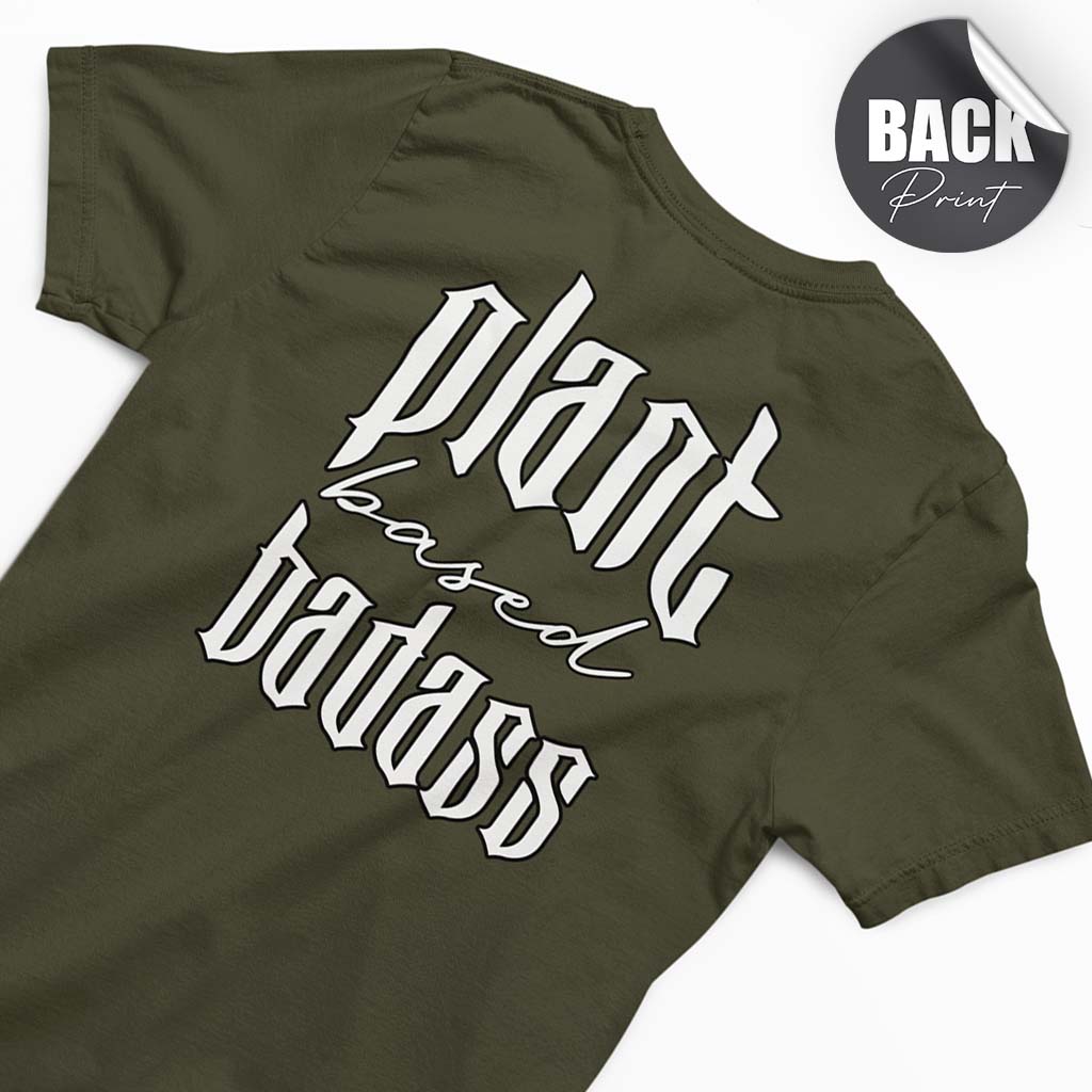 PLANT BASED BADASS | HERREN PREMIUM BIO SHIRT | BACK PRINT