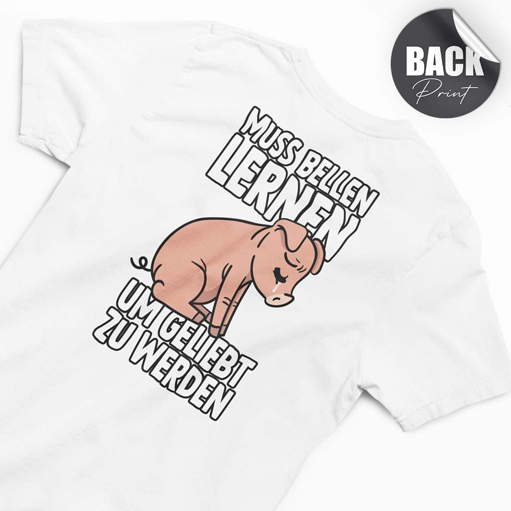 MUSS BELLEN LERNEN | HERREN PREMIUM V-NECK BIO SHIRT | BACK PRINT