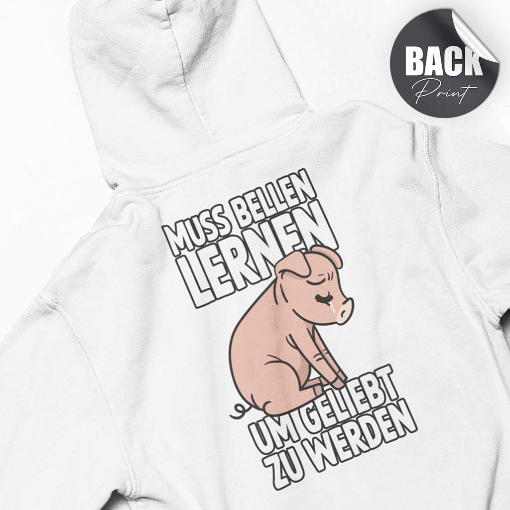 MUSS BELLEN LERNEN | HERREN PREMIUM BIO HOODIE | BACK PRINT