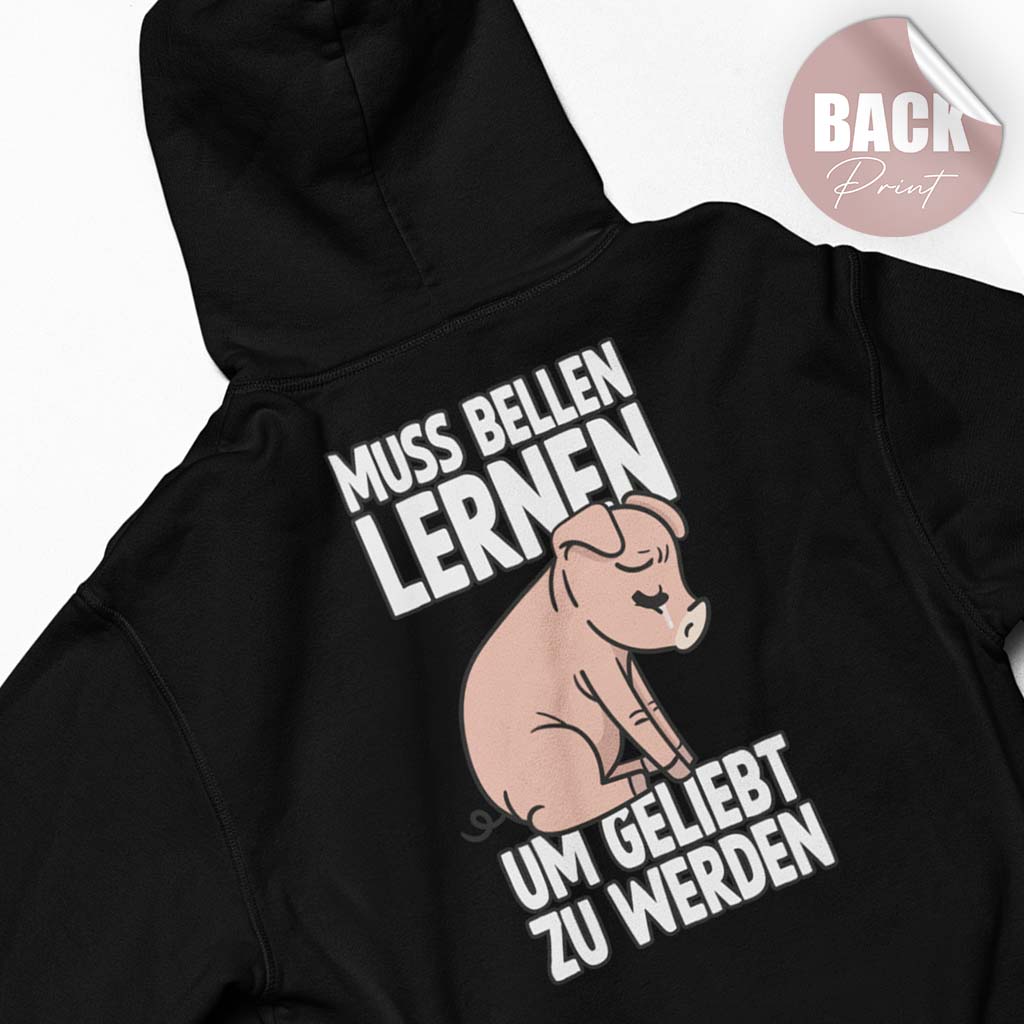 MUSS BELLEN LERNEN | DAMEN PREMIUM BIO HOODIE | BACK PRINT
