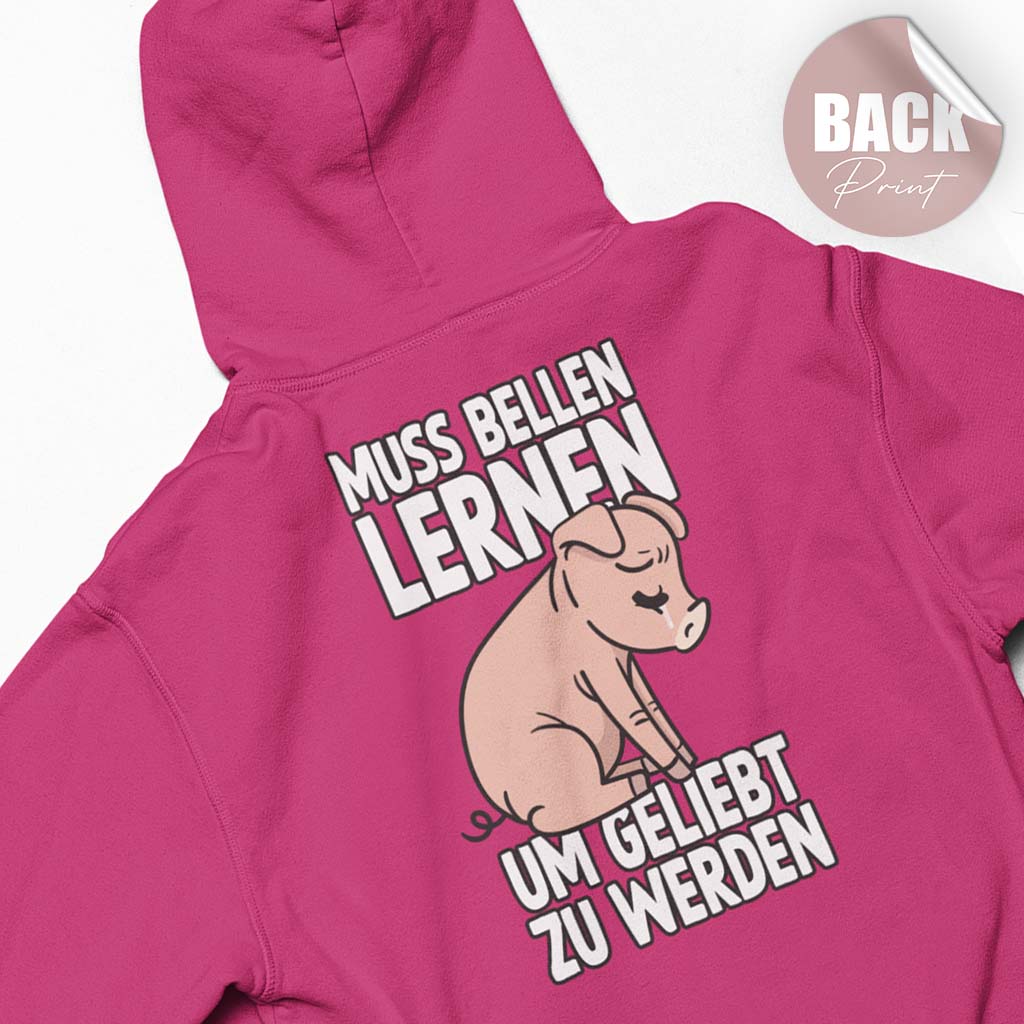 MUSS BELLEN LERNEN | DAMEN PREMIUM BIO HOODIE | BACK PRINT