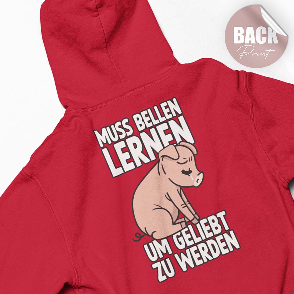 MUSS BELLEN LERNEN | DAMEN PREMIUM BIO HOODIE | BACK PRINT
