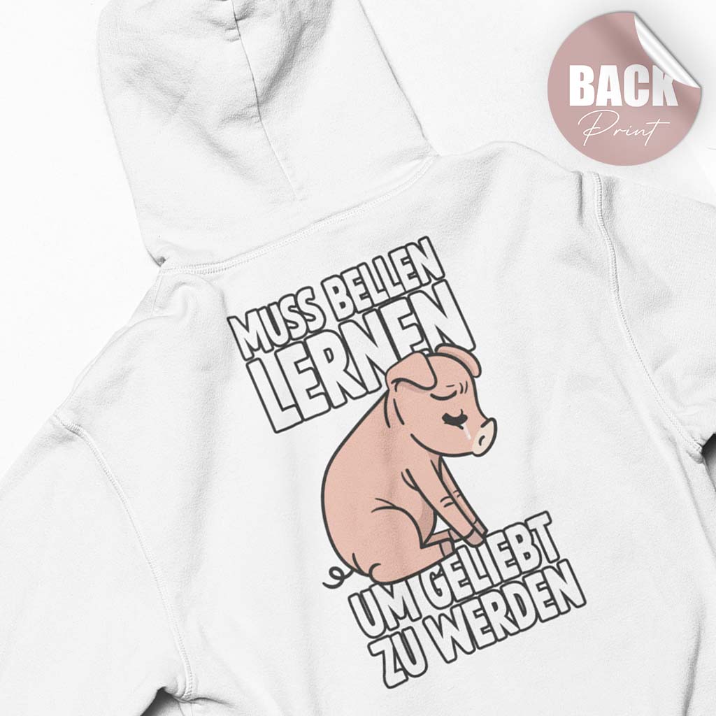MUSS BELLEN LERNEN | DAMEN PREMIUM BIO HOODIE | BACK PRINT
