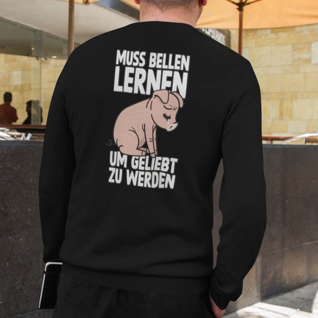 MUSS BELLEN LERNEN | HERREN PREMIUM BIO SWEATSHIRT | BACK PRINT