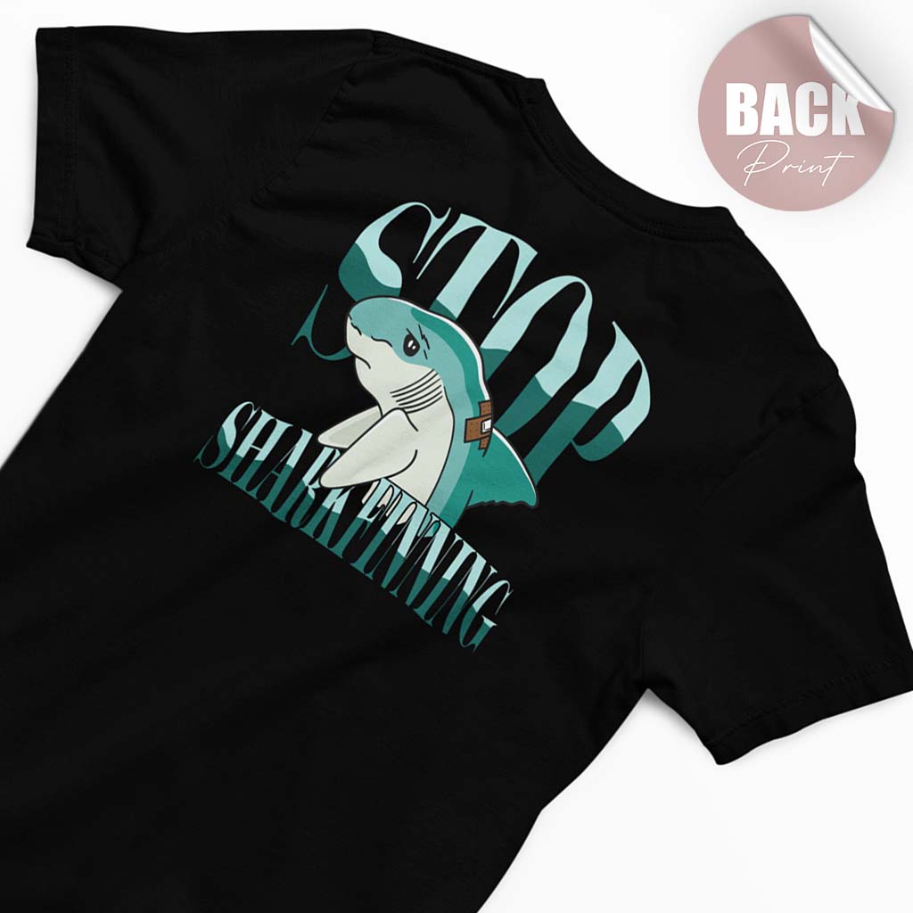 STOP SHARKFINNING | DAMEN PREMIUM V-NECK BIO SHIRT | BACK PRINT