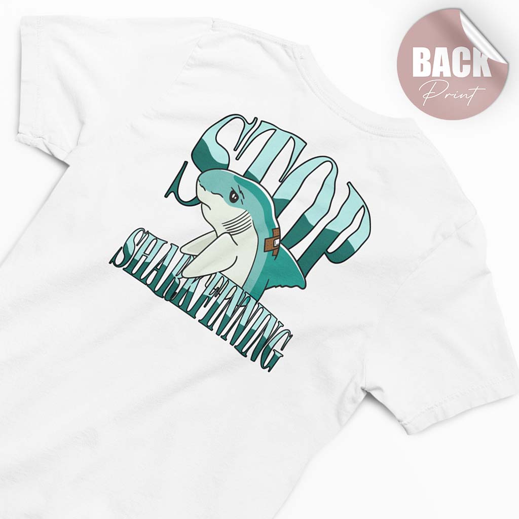STOP SHARKFINNING | DAMEN PREMIUM V-NECK BIO SHIRT | BACK PRINT