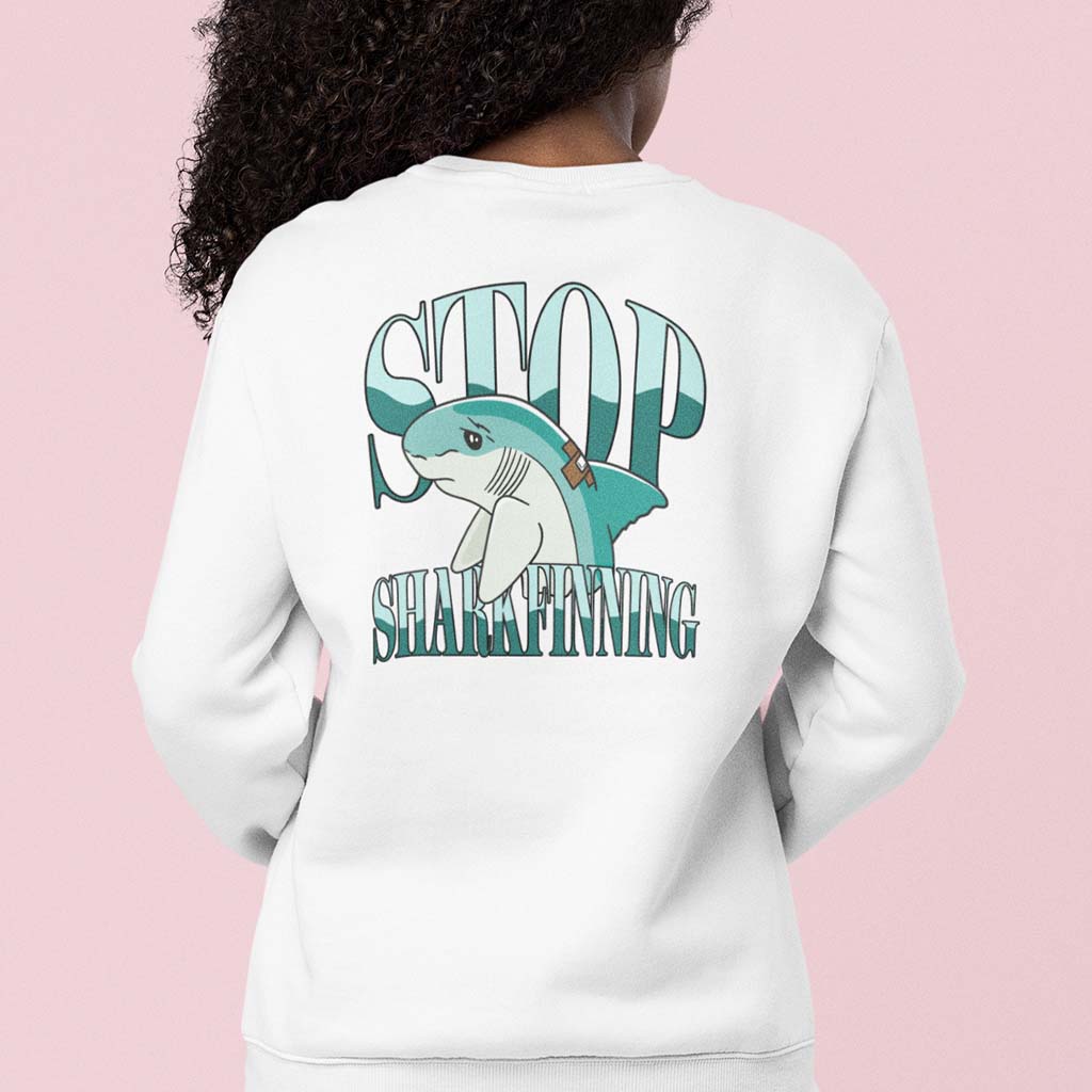 STOP SHARKFINNING | DAMEN PREMIUM BIO SWEATSHIRT | BACK PRINT