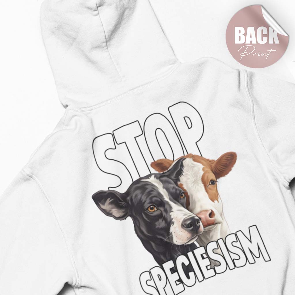 STOP SPECIESISM | DAMEN PREMIUM BIO HOODIE | BACK PRINT