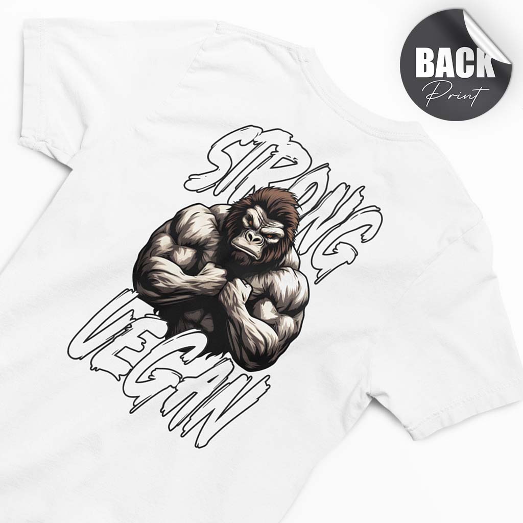 STRONG VEGAN | HERREN PREMIUM V-NECK BIO SHIRT | BACK PRINT