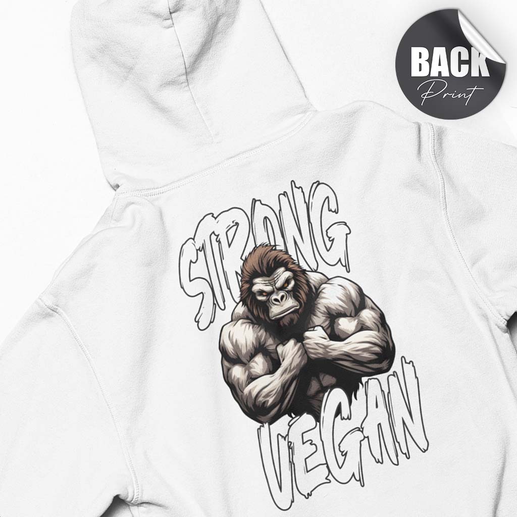 STRONG VEGAN | HERREN PREMIUM BIO HOODIE | BACK PRINT