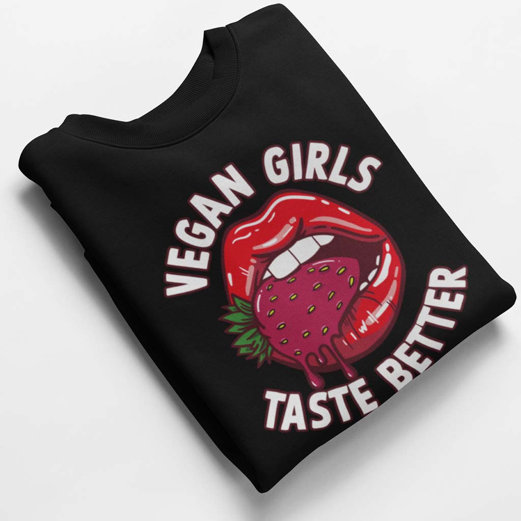 VEGAN GIRLS TASTE BETTER | DAMEN PREMIUM BIO SWEATSHIRT