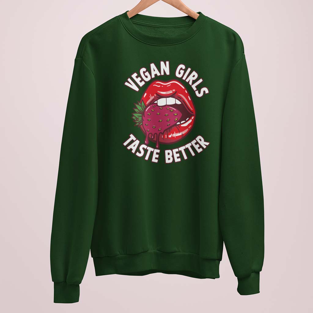 VEGAN GIRLS TASTE BETTER | DAMEN PREMIUM BIO SWEATSHIRT