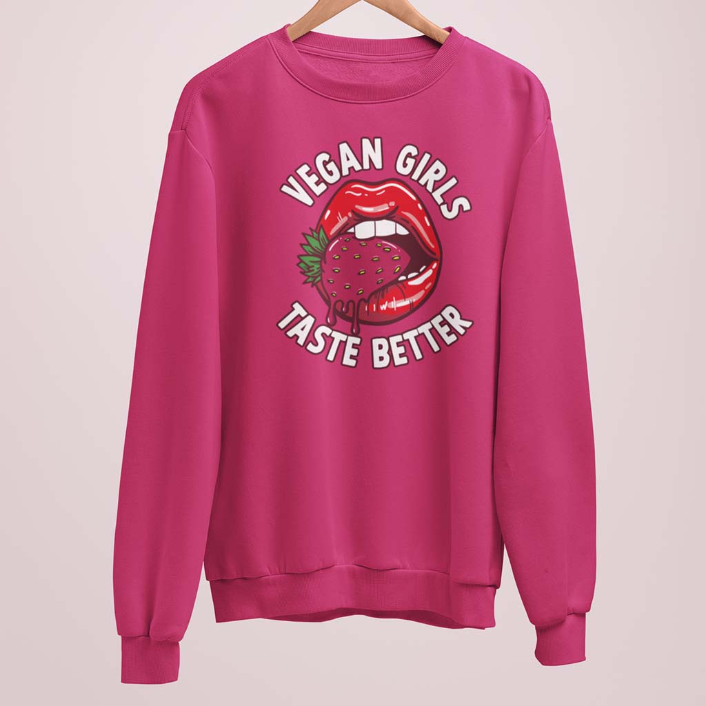 VEGAN GIRLS TASTE BETTER | DAMEN PREMIUM BIO SWEATSHIRT