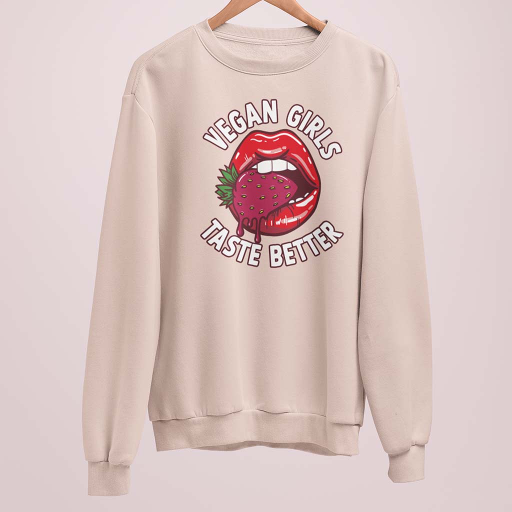 VEGAN GIRLS TASTE BETTER | DAMEN PREMIUM BIO SWEATSHIRT