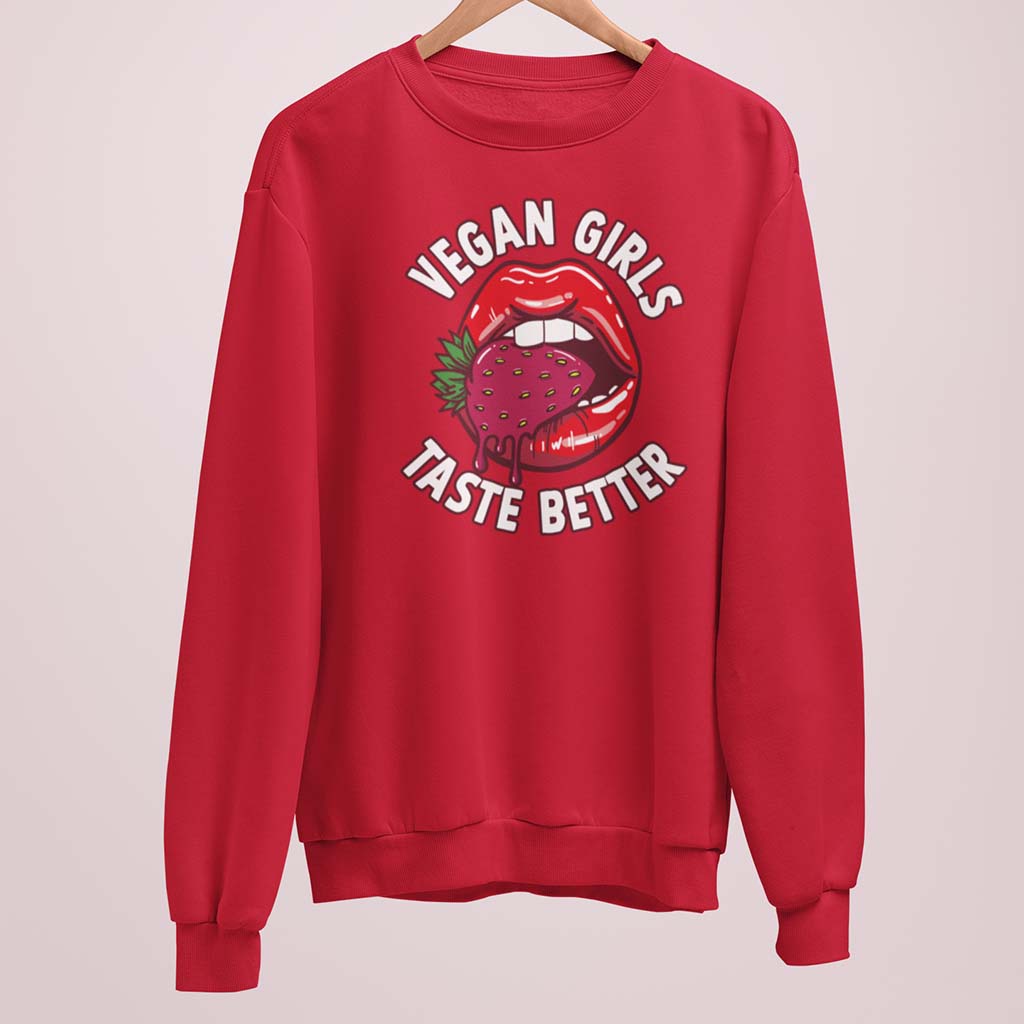 VEGAN GIRLS TASTE BETTER | DAMEN PREMIUM BIO SWEATSHIRT