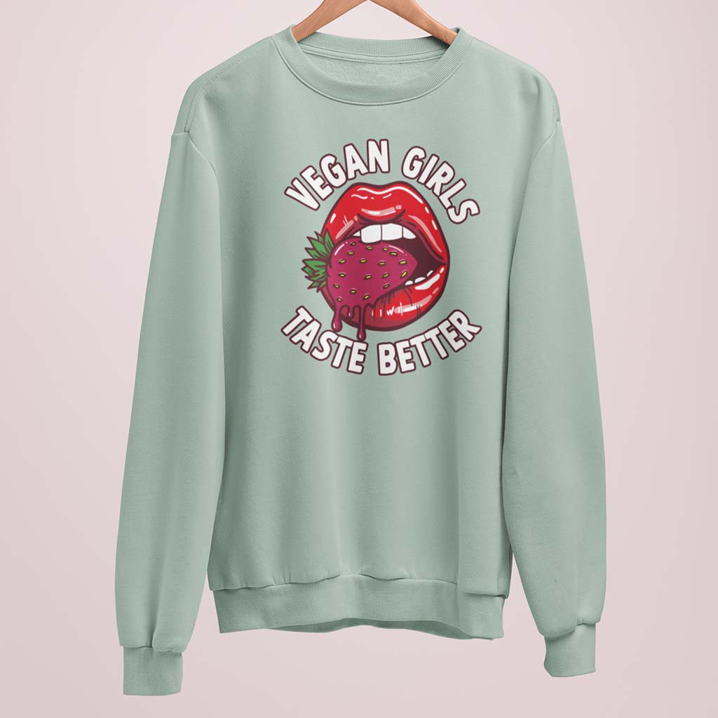 VEGAN GIRLS TASTE BETTER | DAMEN PREMIUM BIO SWEATSHIRT