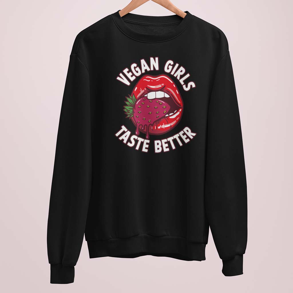 VEGAN GIRLS TASTE BETTER | DAMEN PREMIUM BIO SWEATSHIRT
