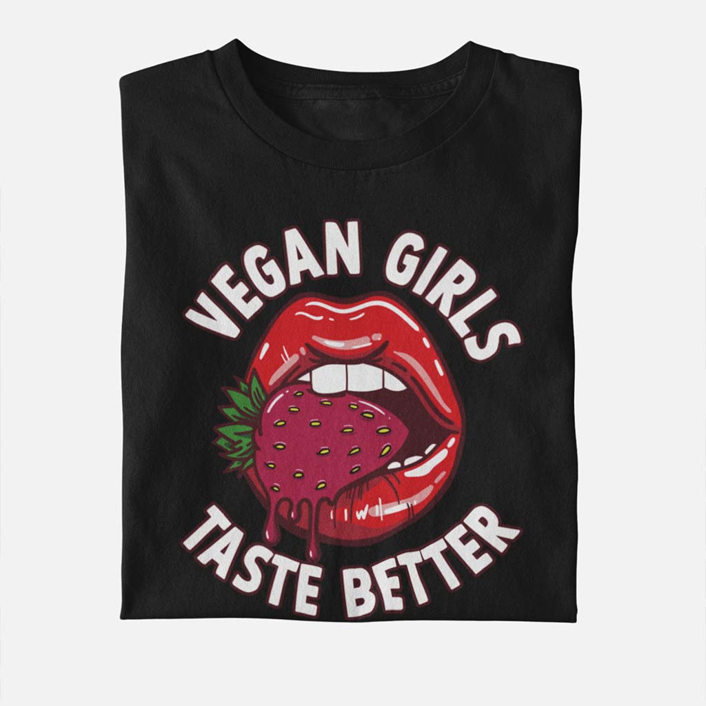 VEGAN GIRLS TASTE BETTER | DAMEN PREMIUM BIO SHIRT