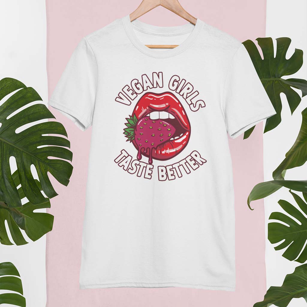 VEGAN GIRLS TASTE BETTER | DAMEN PREMIUM BIO SHIRT