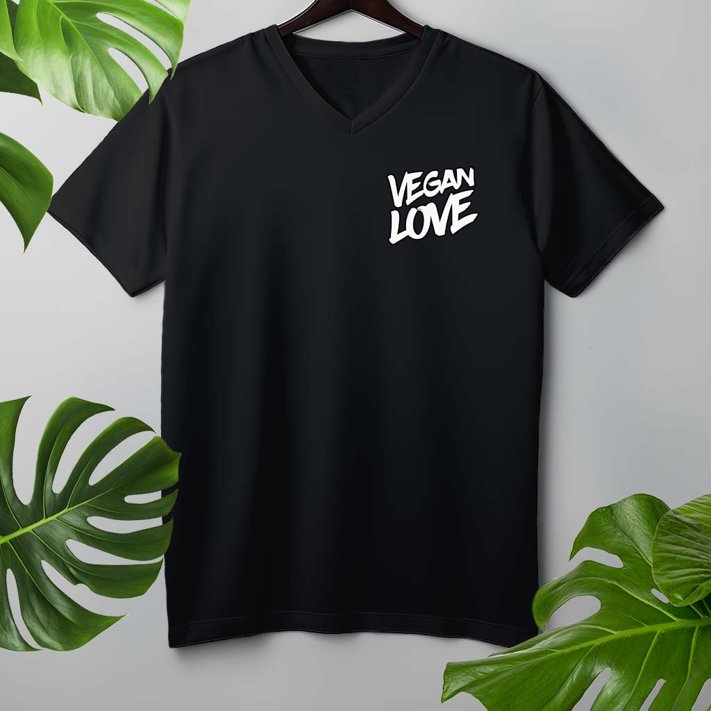 VEGAN LOVE | HERREN PREMIUM V-NECK BIO SHIRT