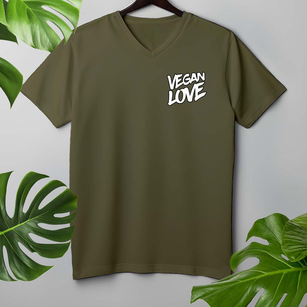 VEGAN LOVE | HERREN PREMIUM V-NECK BIO SHIRT