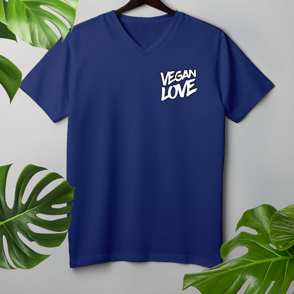 VEGAN LOVE | HERREN PREMIUM V-NECK BIO SHIRT