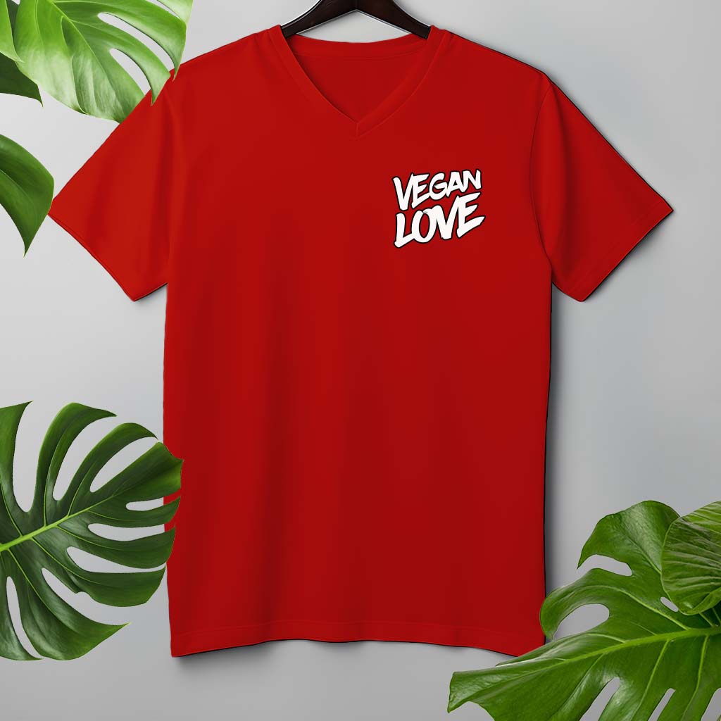 VEGAN LOVE | HERREN PREMIUM V-NECK BIO SHIRT