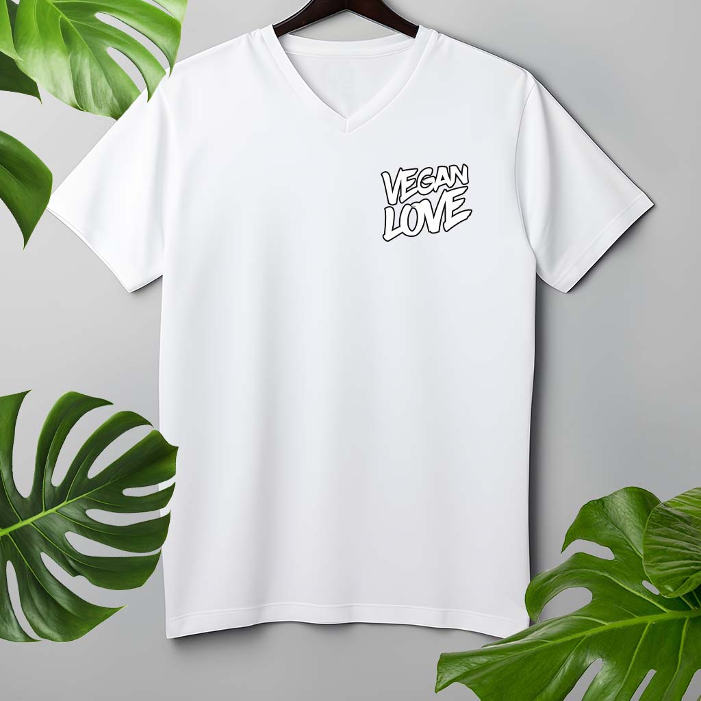 VEGAN LOVE | HERREN PREMIUM V-NECK BIO SHIRT