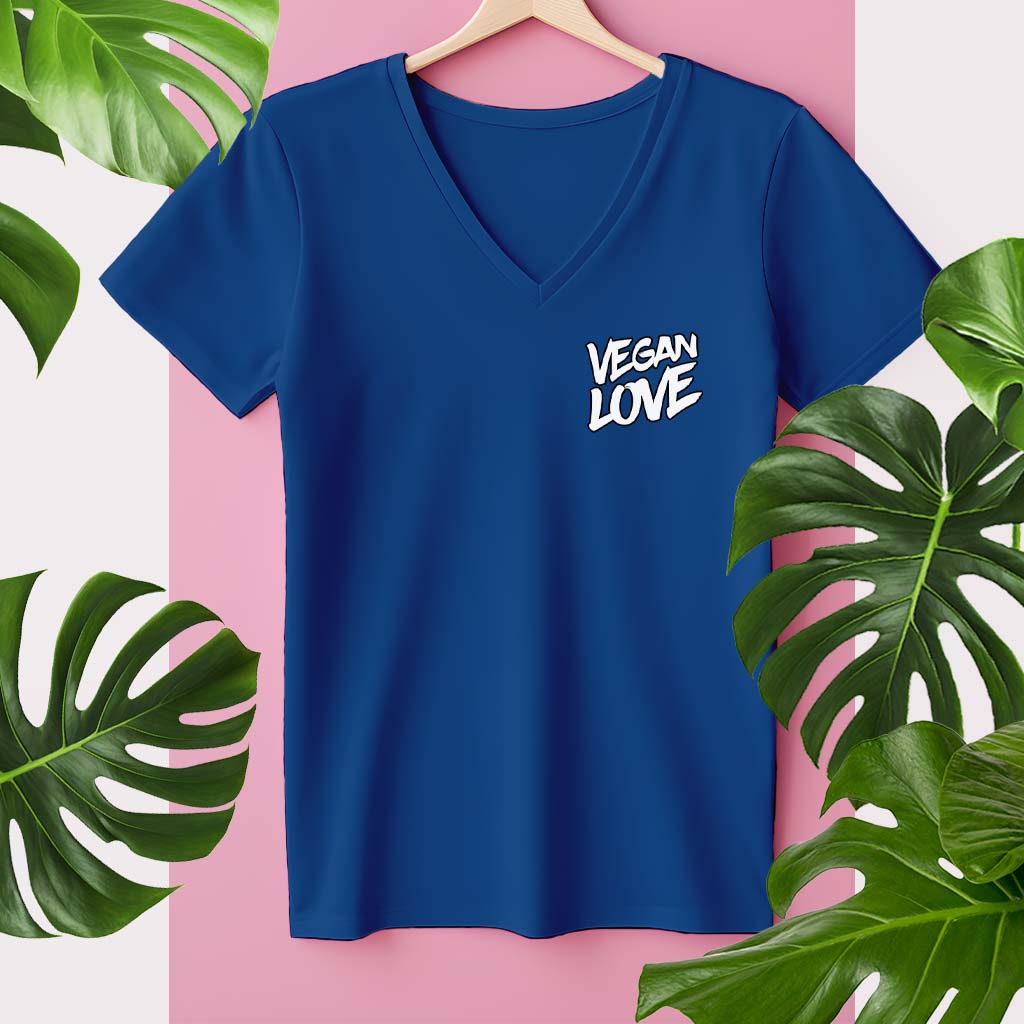 VEGAN LOVE | DAMEN PREMIUM V-NECK BIO SHIRT
