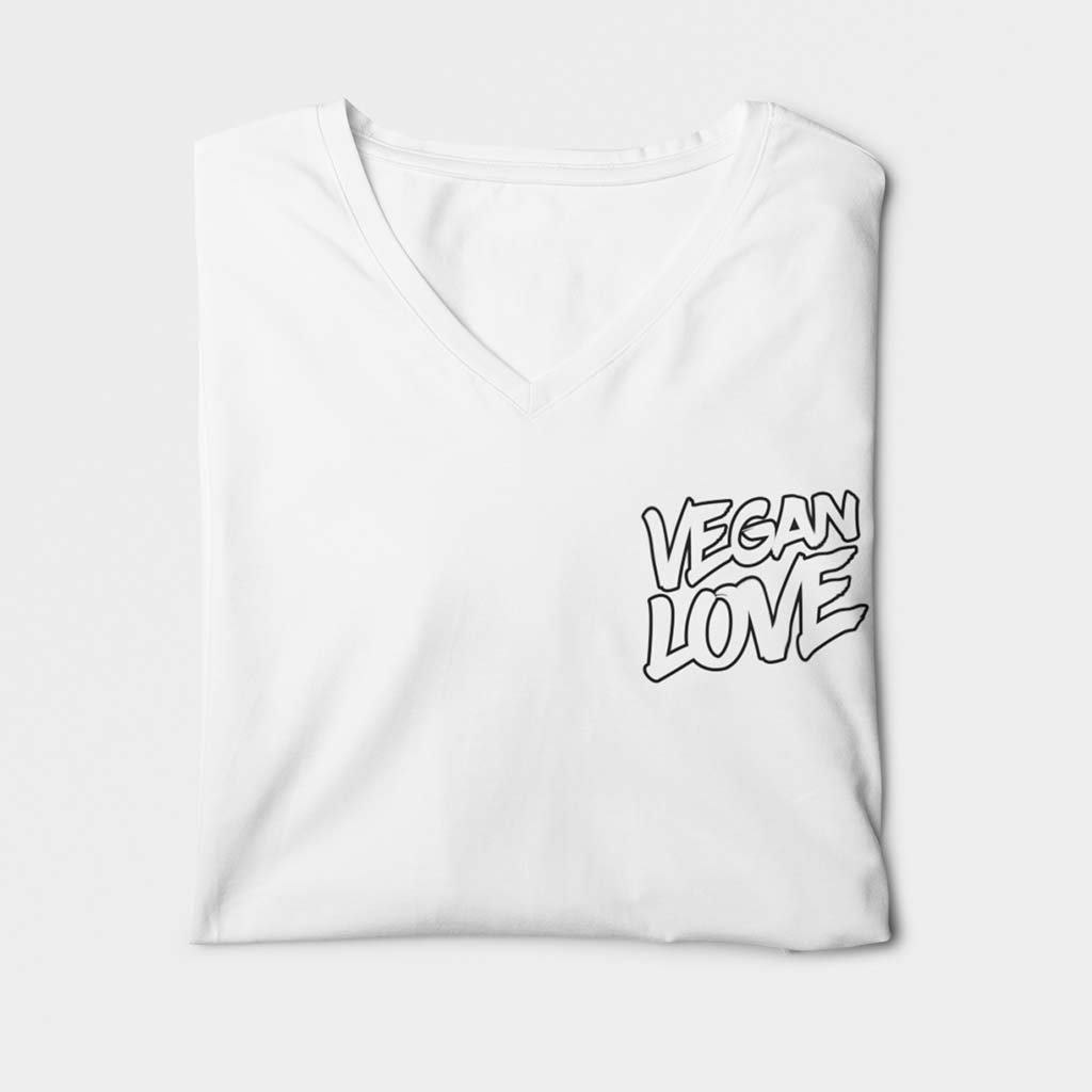 VEGAN LOVE | HERREN PREMIUM V-NECK BIO SHIRT