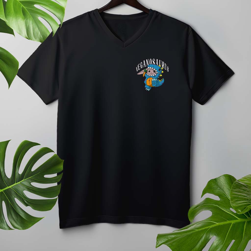 VEGANOSAURUS | HERREN PREMIUM V-NECK BIO SHIRT