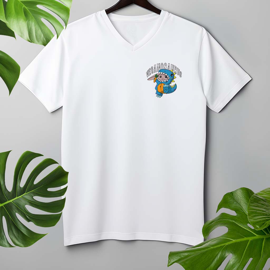 VEGANOSAURUS | HERREN PREMIUM V-NECK BIO SHIRT