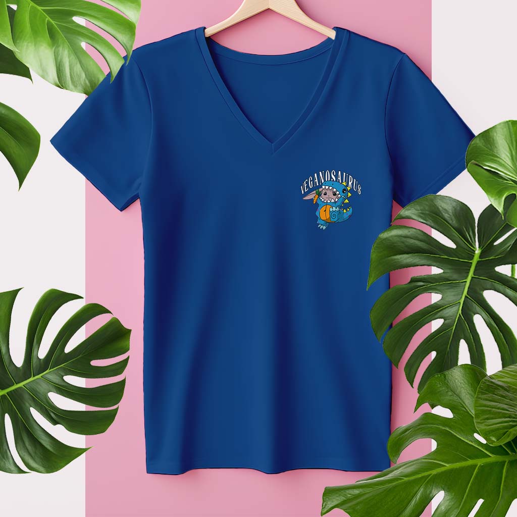 VEGANOSAURUS | DAMEN PREMIUM V-NECK BIO SHIRT