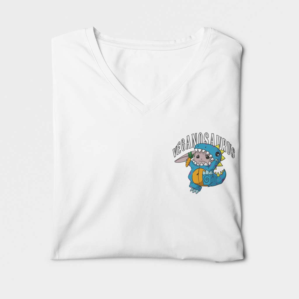 VEGANOSAURUS | HERREN PREMIUM V-NECK BIO SHIRT