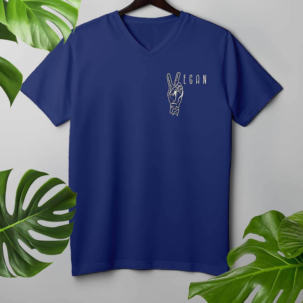 VEGAN PEACE | HERREN PREMIUM V-NECK BIO SHIRT