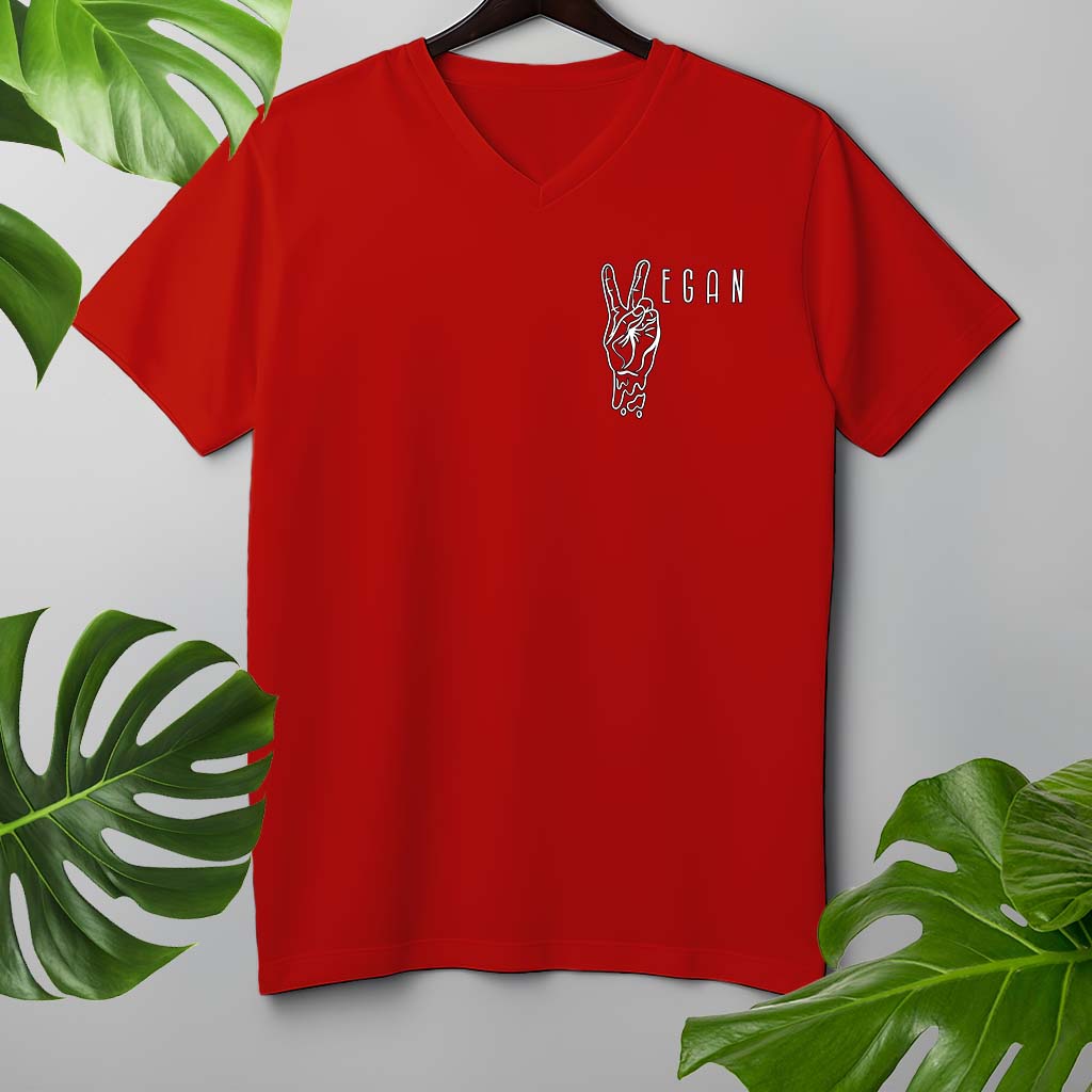 VEGAN PEACE | HERREN PREMIUM V-NECK BIO SHIRT