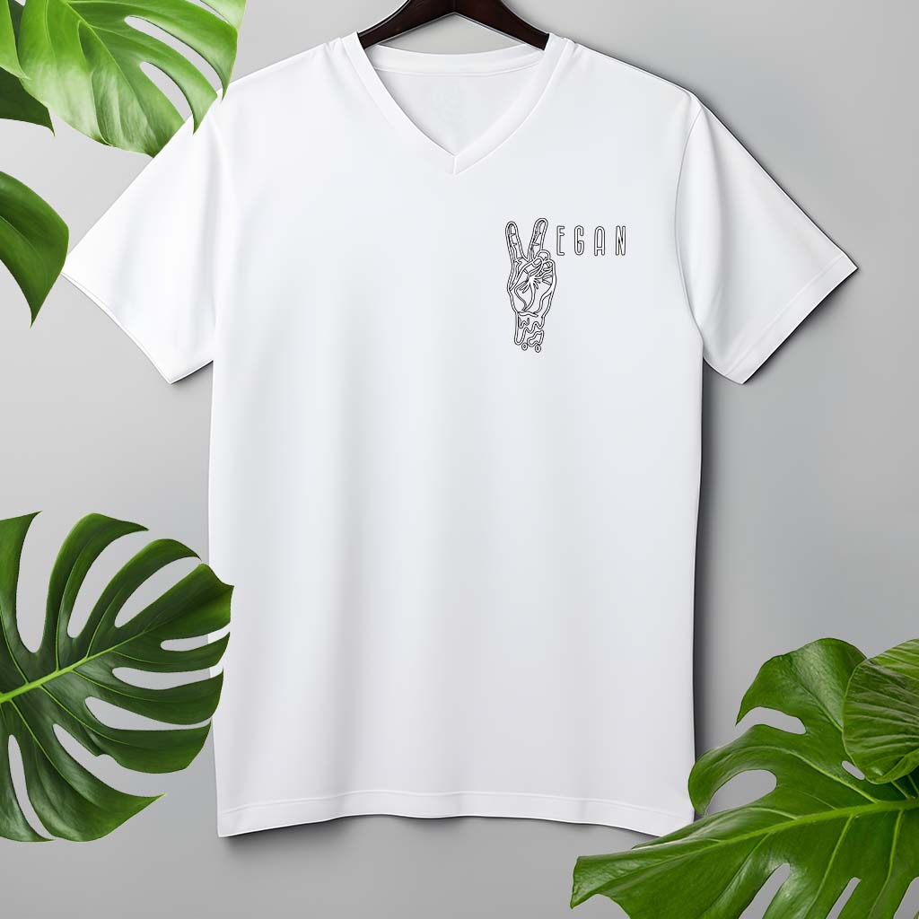 VEGAN PEACE | HERREN PREMIUM V-NECK BIO SHIRT